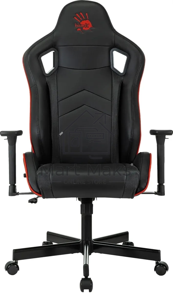 Кресло игровое A4Tech Bloody GC-840 черный, сиденье черный, эко.кожа, с подголов. крестов. металл черный, пластик черный