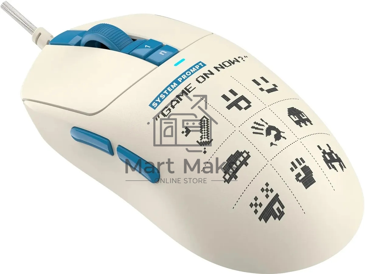 Мышь проводная A4Tech Bloody W72 Ultra Pixels Blue рисунок/бежевый/голубой, 20000 dpi, USB, кнопки - 7