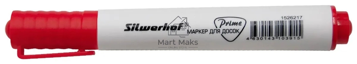 Маркер для досок Silwerhof Prime+, скошенный пишущий наконечник, 2-5мм, красный, коробка