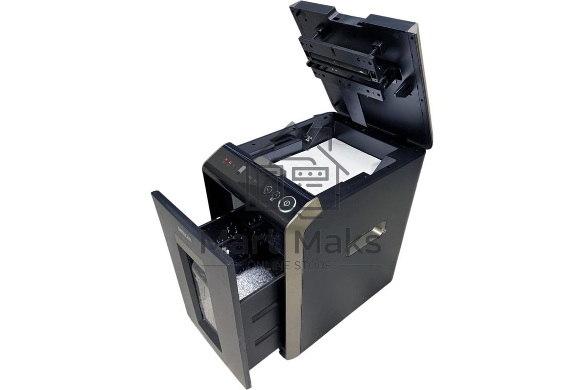 Шредер Office Kit SA200M 1,9х10 черный/серый с автоподачей (секр.P-5) фрагменты 220лист. 40лтр. скобы пл.карты