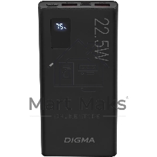 Портативный аккумулятор Digma DGPF10A 10000mAh QC3.0/PD3.0 22.5W 5A 2xUSB-A/USB-C черный