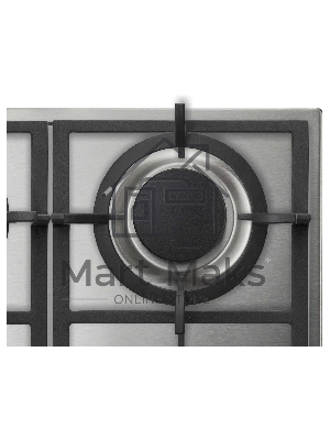 Встраиваемая газовая панель Korting HG 665 CX/60x51 см, электроподжиг, газ-контроль, чугунные решетки, металлические переключатели, нержавеющая сталь