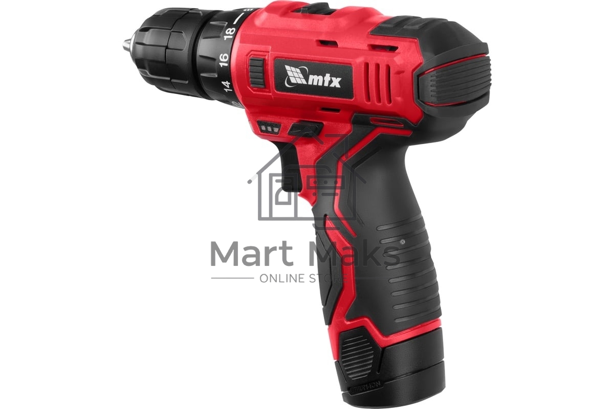 Дрель-шуруповерт аккумуляторная MTX MCDL-12-02P, Аккумуляторная, 12В, 2 АКБ, Кейс