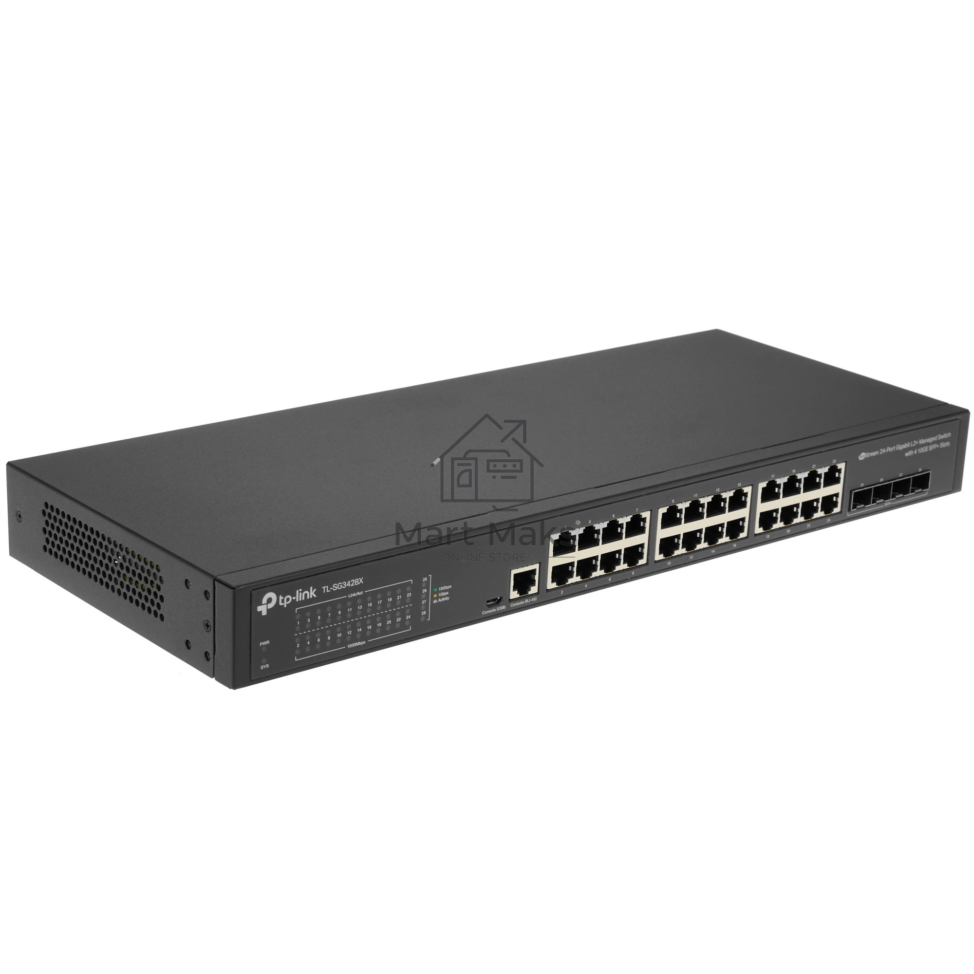 Коммутатор TP-Link TL-SG3428X, 24×1 Гбит/с + 4×10 Гбит/с SFP+ Uplink, управляемый