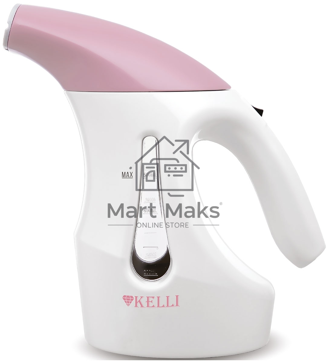 Отпариватель Kelli КL-312 белый/розовый, 1800 Вт, 20 г/мин, 500 мл