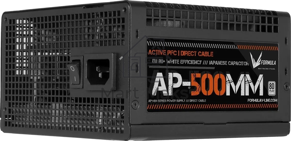 Блок питания Aerocool / Formula ATX 500W AP-500ММ 80 PLUS WHITE (20+4pin) APFC 120mm fan 6xSATA RTL