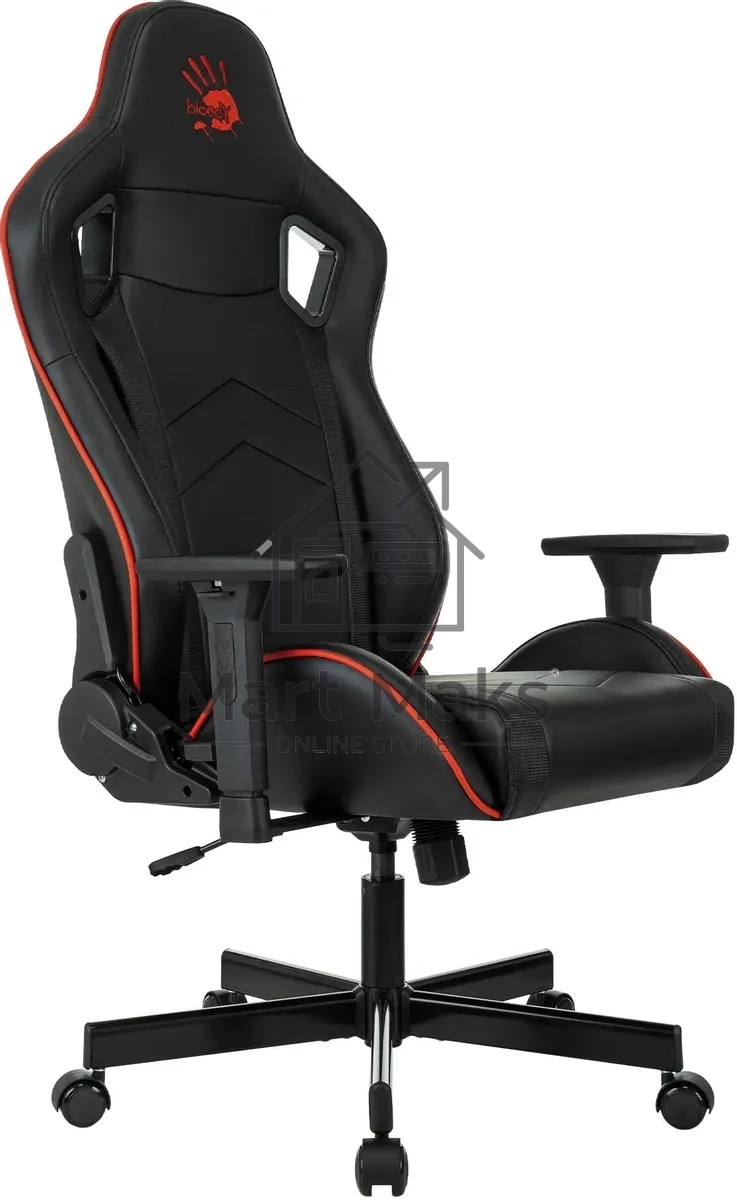 Кресло игровое A4Tech Bloody GC-840 черный, сиденье черный, эко.кожа, с подголов. крестов. металл черный, пластик черный