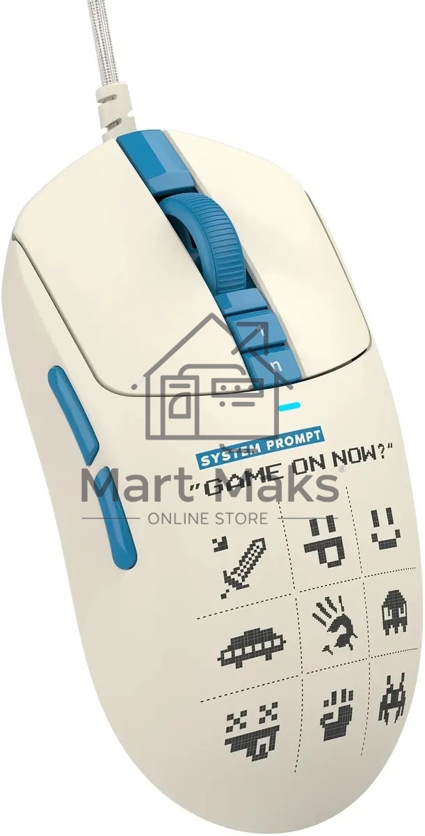 Мышь проводная A4Tech Bloody W72 Ultra Pixels Blue рисунок/бежевый/голубой, 20000 dpi, USB, кнопки - 7