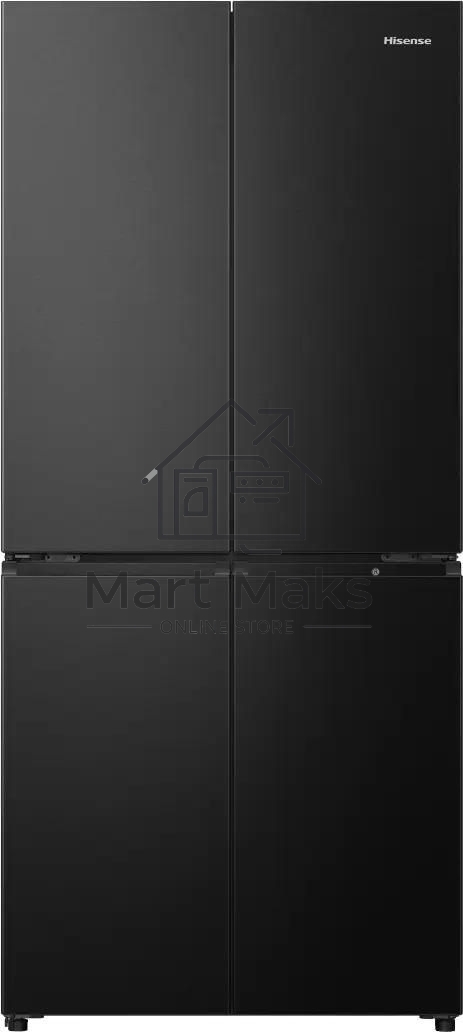 Холодильник Hisense RQ5P470SAF1 трехкамерный, черный, 331/199, морозилка снизу, Total No Frost, Side-by-Side