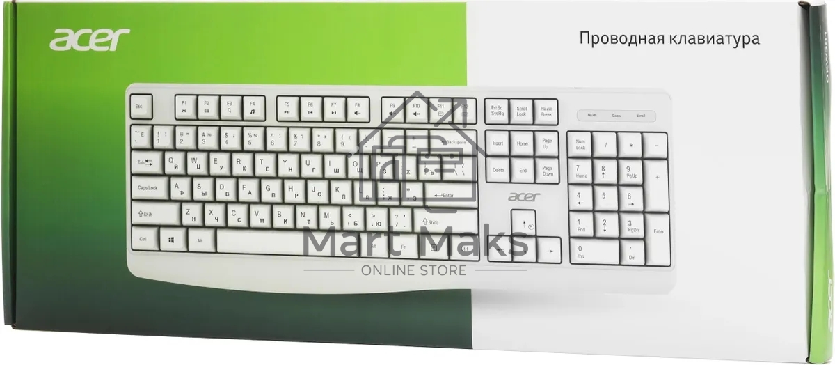 Клавиатура Acer OKW301 (ZL.KBDCC.01B) проводная, USB, белый