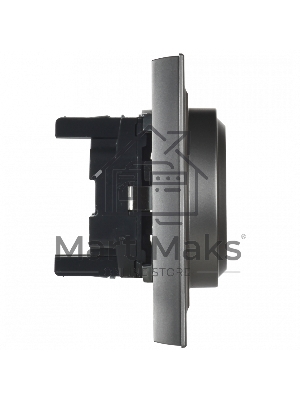 Розетка 2-местная IEK BRITE РС12-3-БрС с заземлением, без защитных шторок, 16А в сборе, сталь