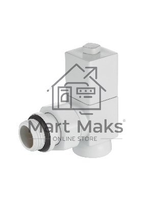 Набор дизайн-вентилей Royal Thermo CUBE, угловой (белый) 1/2