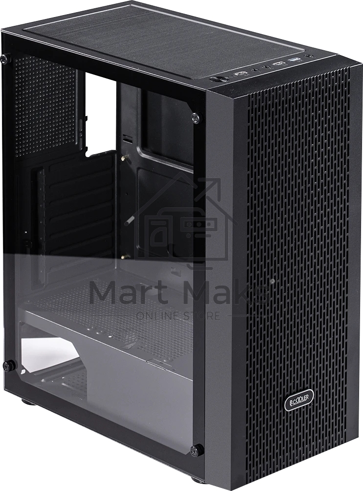 Корпус без блока питания PCCOOLER MA100 MESH BK, Mesh Mid Tower, черный, TG, 0.4 SPCC, 3x120мм ARGb ATX, mATX, mITX 160/310/180мм 2x2.5