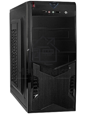 Компьютерный корпус Miditower ExeGate CP-604-UNS400 (ATX, БП UNS400 с вент. 12см, 2*USB, аудио, черный)