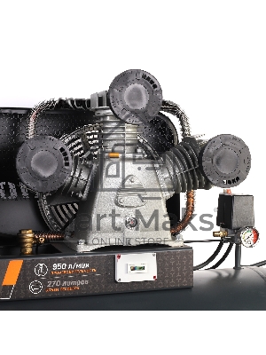 Компрессор Patriot KRX 950 L270 D, поршневой, ременной, масляный, 950 л/мин, 270 л, 10 бар, 5.5 кВт, 400 В