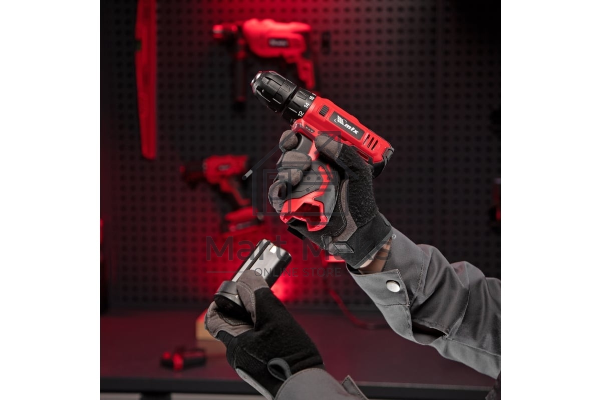 Дрель-шуруповерт аккумуляторная MTX MCDL-12-02P, Аккумуляторная, 12В, 2 АКБ, Кейс