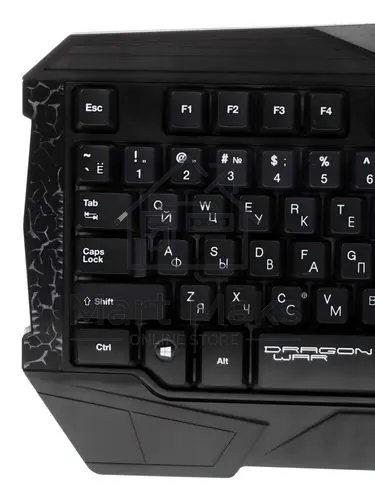 Игровой набор Qumo Solaris, клавиатурапроводная K03, 104 клавиши, встроенная радужная подсветка, мышь проводная M10, оптическая, 800/1200/1600/2200 dpi, коврик