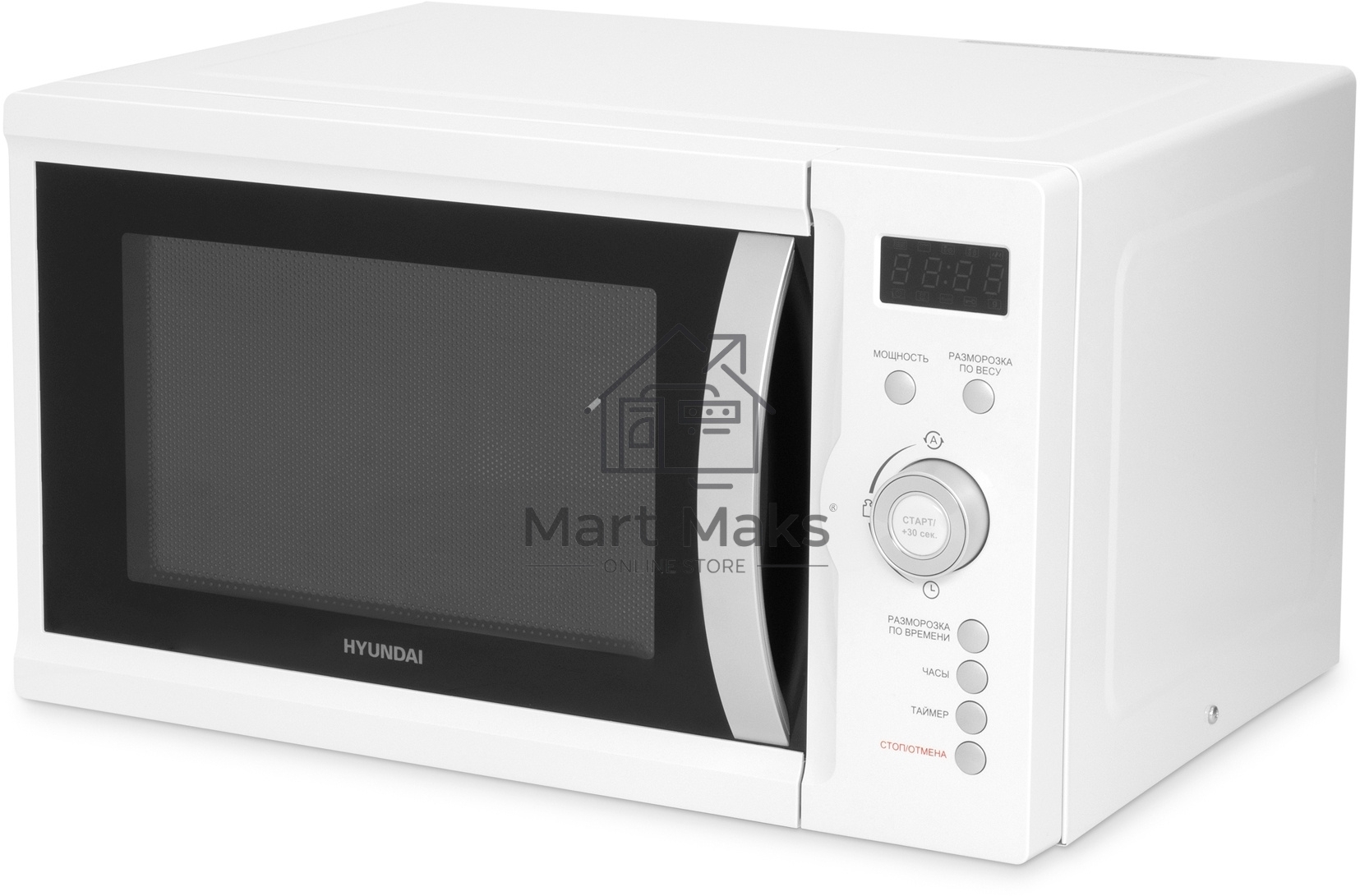Микроволновая печь Hyundai HYM-D3007 белый 23л 800Вт кнопки, поворотный механизм