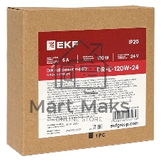 Блок питания на дин рейку EKF DR-E-120W-24 120 вт,Uвх ~ 220 В AC, Uвых - 24 В DC постоянного тока
