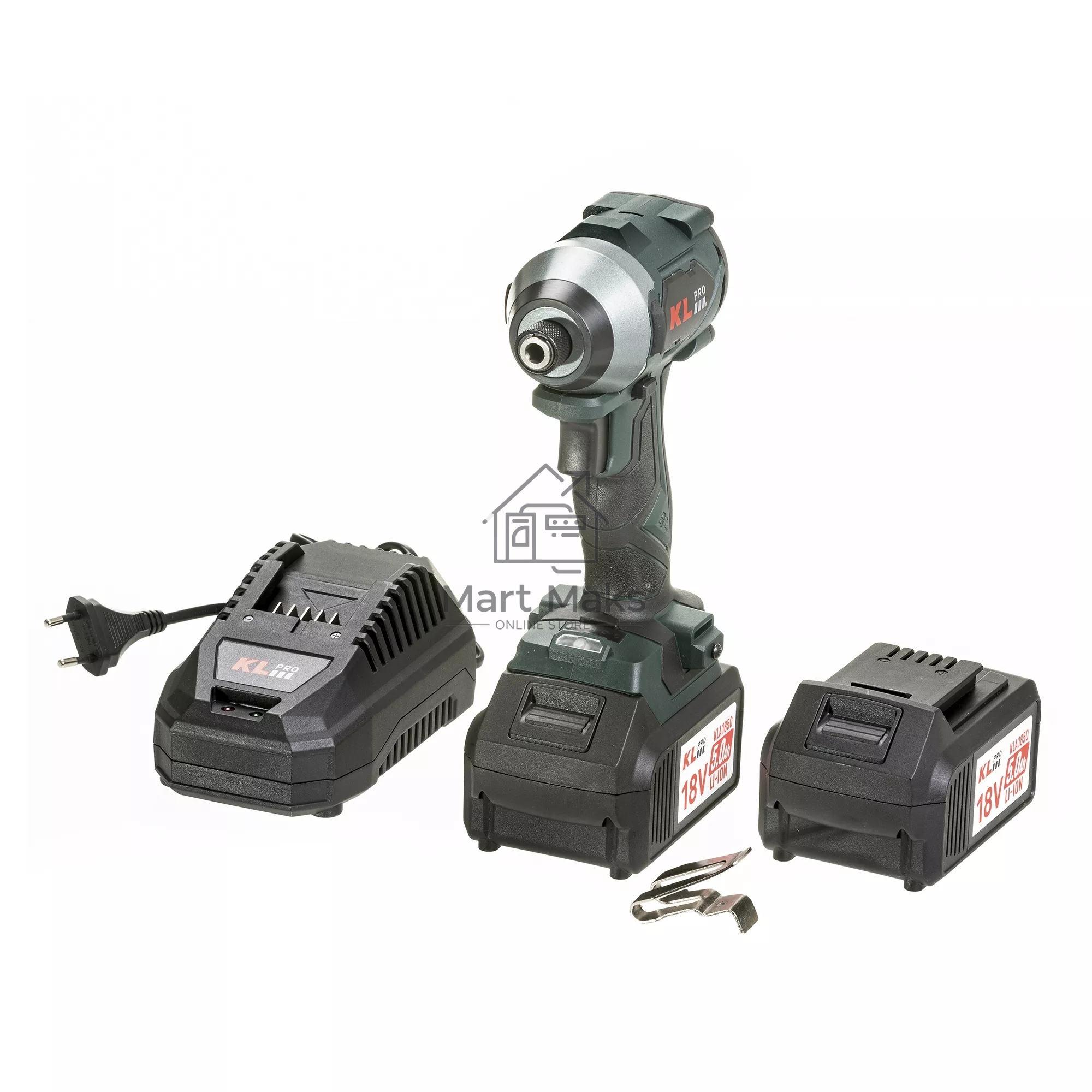 Профессиональный бесщеточный винтоверт аккумуляторный KLPRO KLDV18BH-50 (18В, Li-ion-2шт, 5.0А·ч, 220Нм, 2 скорости, подсветка,З/У,в кейсе)