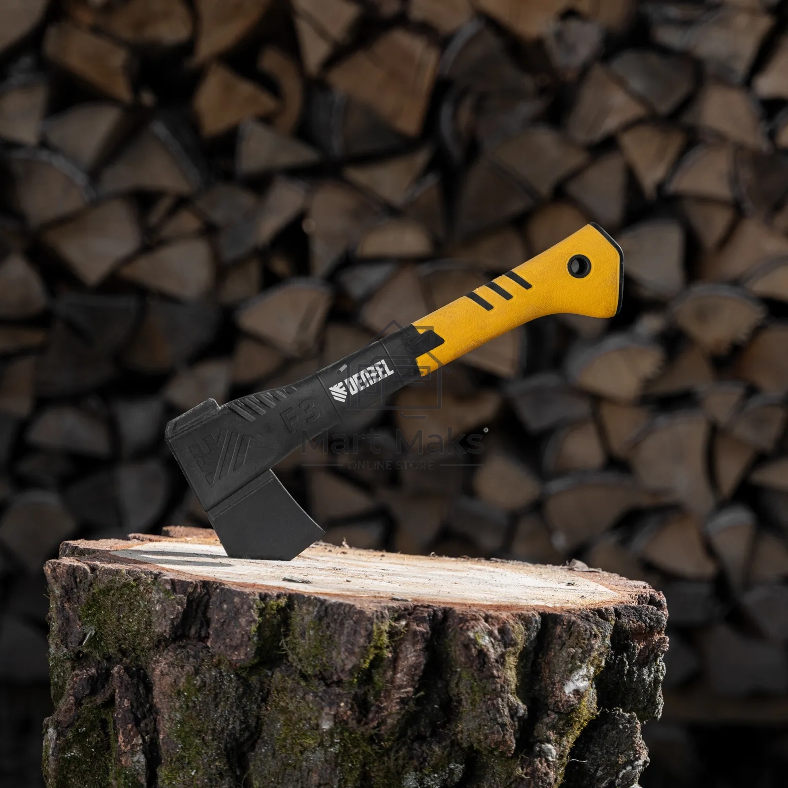 Топор-колун Denzel 21430 F3, 640 гр, двухкомпонентная рукоятка, 320 мм