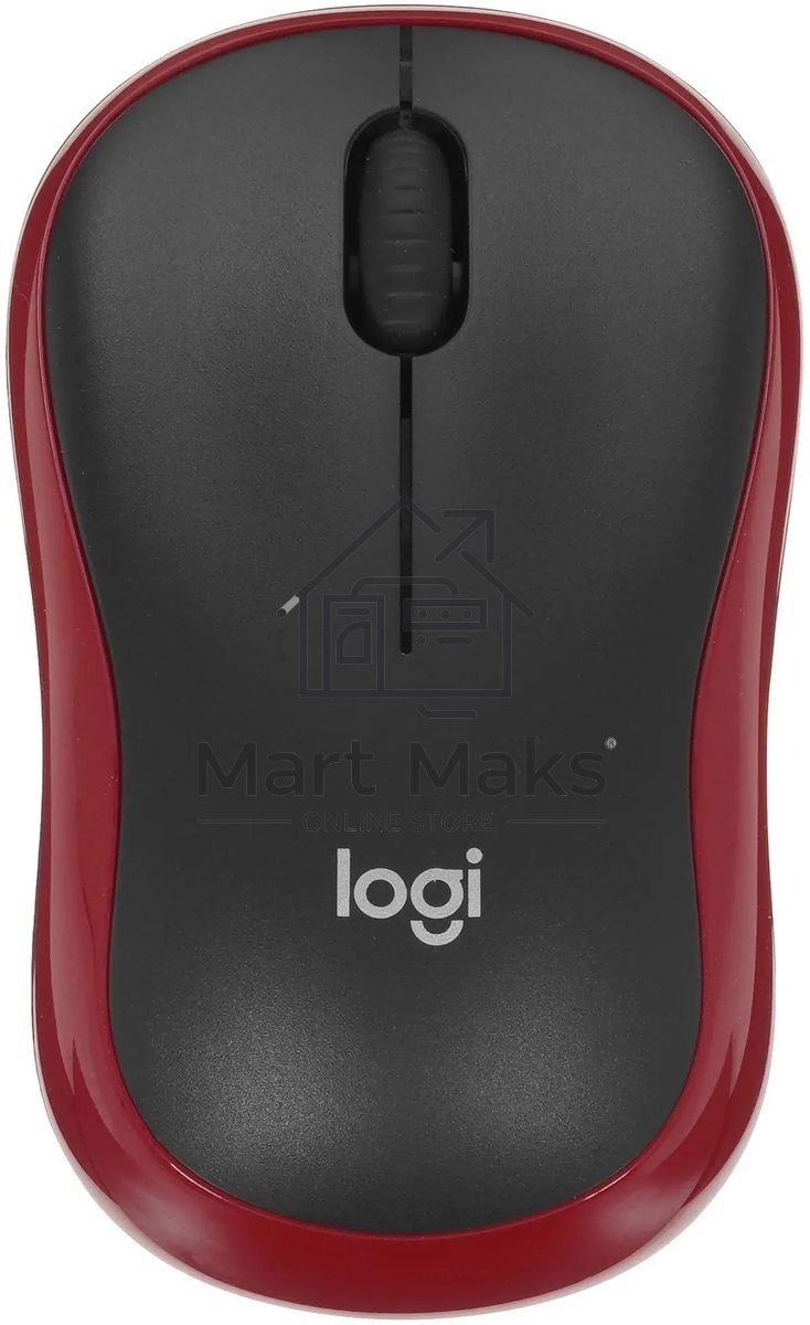 Мышь беспроводная Logitech M185, красный, 1000 dpi, радиоканал, USB, кнопки - 3