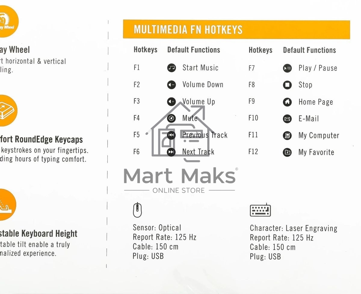 Комплект клавиатура+мышь A4Tech KR-8520D проводной, USB, 1200 DPI, чёрный