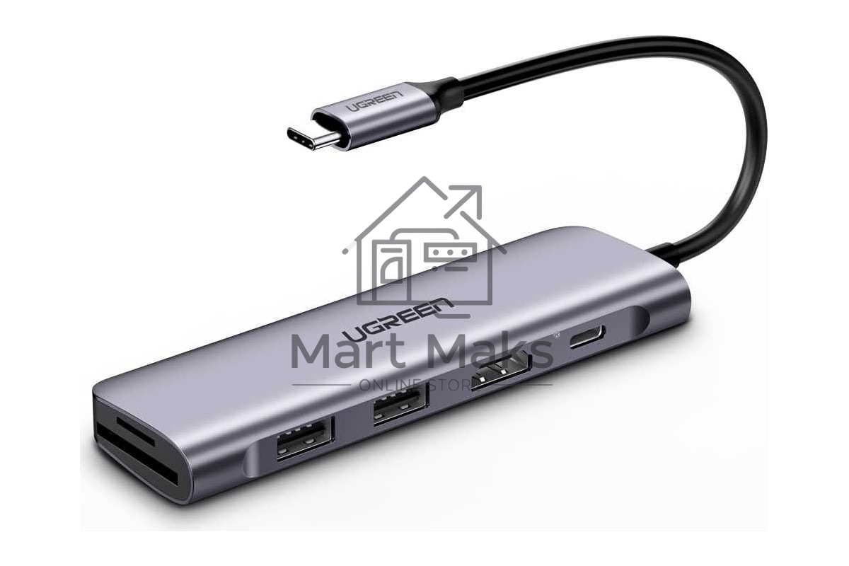 Концентратор USB-хаб UGREEN CM195-70411 Space Gray (70411)