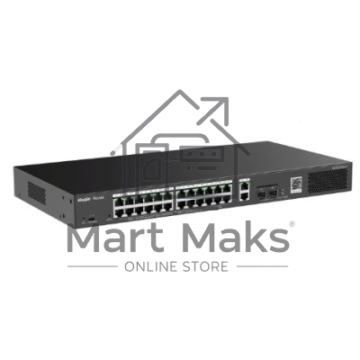Коммутатор Ruijie Reyee RG-ES228GS-P, 24×1 Гбит/с PoE + 2×1 Гбит/с + 2×1 Гбит/с SFP Uplink, настраиваемый