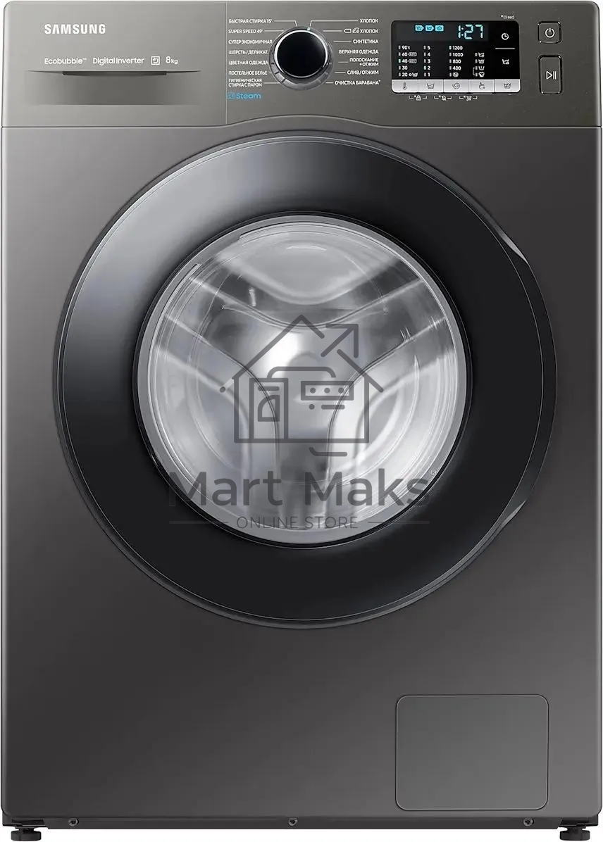 Стиральная машина Samsung WW80AGAS22AX/LD черный, загрузка фронтальная 8 кг, 1200 об/мин, класс: A
