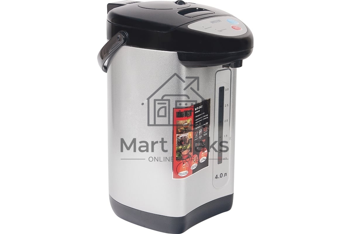 Термопот Mystery MTP-2452 4 л, 700 Вт, черный/серебристый