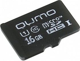 Флеш карта QUMO MicroSDHC 16GB Сlass 10 UHS-I,3.0 без адаптером SD, черно-красная картонная упаковка