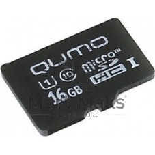 Флеш карта QUMO MicroSDHC 16Gb Сlass 10 UHS-I,3.0 без адаптером SD, черно-красная картонная упаковка