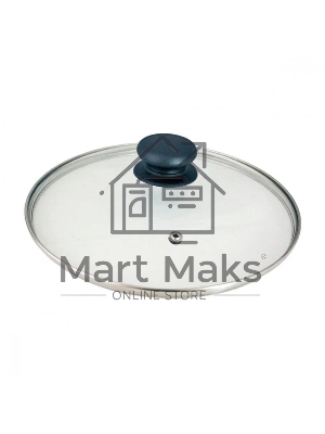 Крышка с ручкой стеклянная MALLONY 22см., с метал/обод, паровыпуск, низ. (987016)