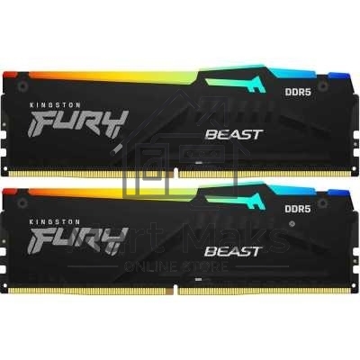 Оперативная память Kingston Fury Beast Black AMD, DDR5, 64GB (2x32 GB), 6000 MHz, CL36, радиатор, черный