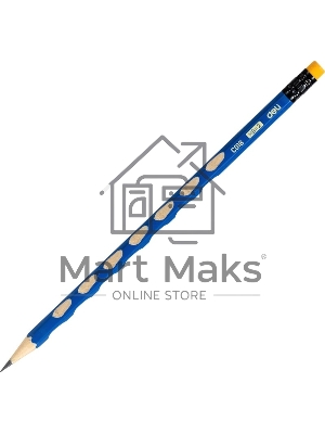 Карандаш чернографитный Deli EC016-HB U-Touch HB шестигранный синий (12шт) ластик