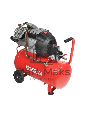 Компрессор поршневой масляный Победа КМ 50-400, 400 л/мин, 8 бар, 2200 Вт, 50 л, быстросъемный 1/4