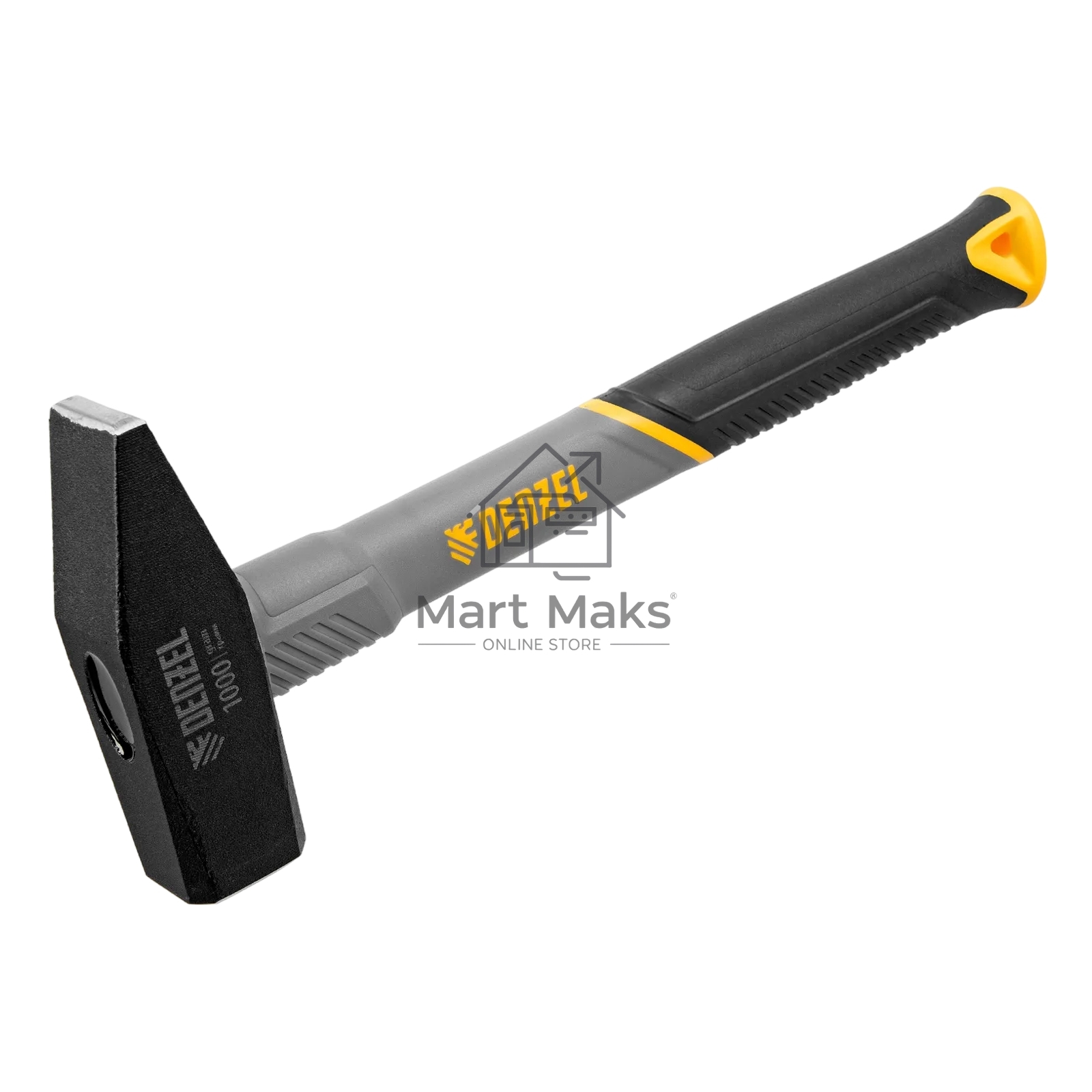 Молоток слесарный Denzel 1000 г, кованый, фибергласовая рукоятка c TPR покрытием