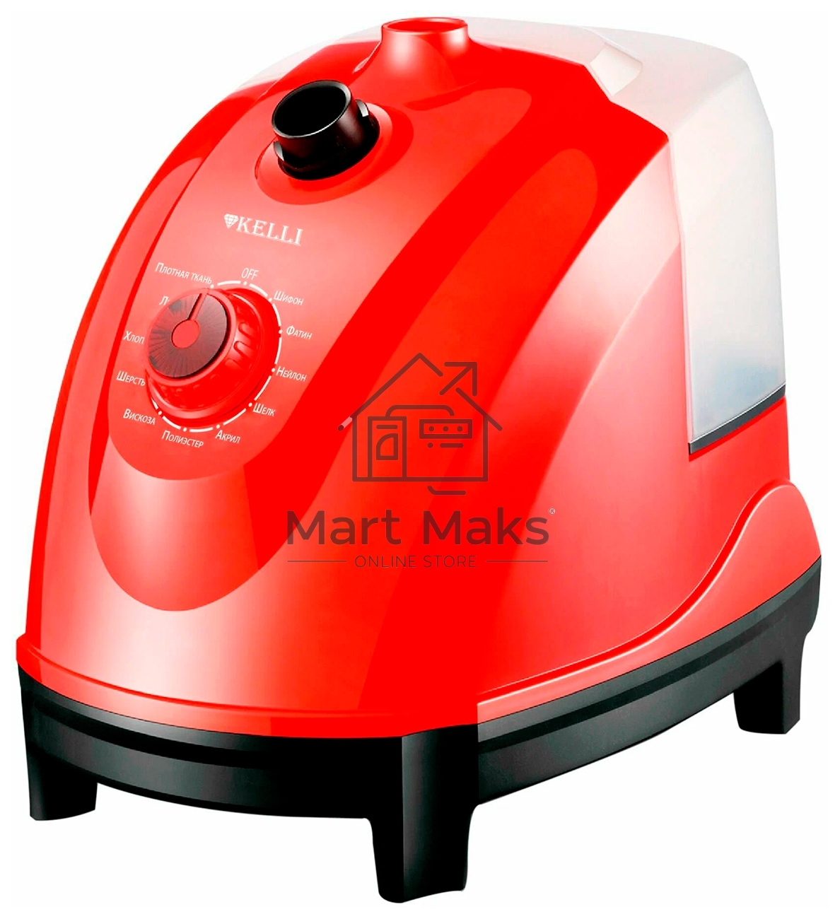 Отпариватель Kelli КL-821 красный, 2800 Вт, 90 г/мин, 2000 мл