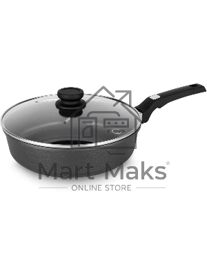 Сотейник Rondell Escurion Grey RDA-1125, 28см, с крышкой, серый