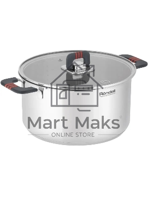 Кастрюля Rondell Stripes RDS-1638, 5.2л, 24см, с крышкой, сталь