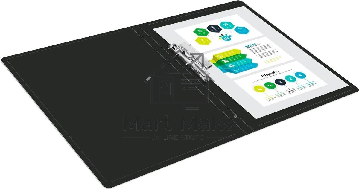 Папка с металлическим зажимом Buro -ECB04CBLACK A4, пластик, 0.5мм, черный