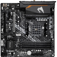 Материнская плата GIGABYTE B550M AORUS ELITE AX, AM4, AMD B550, 4xDDR4, 4xSATA, 2xM.2, 1xPCIe 4.0 x16, DVI-D, HDMI, 1x1Gb LAN, 3x3.5 мм, 7.1, microATX