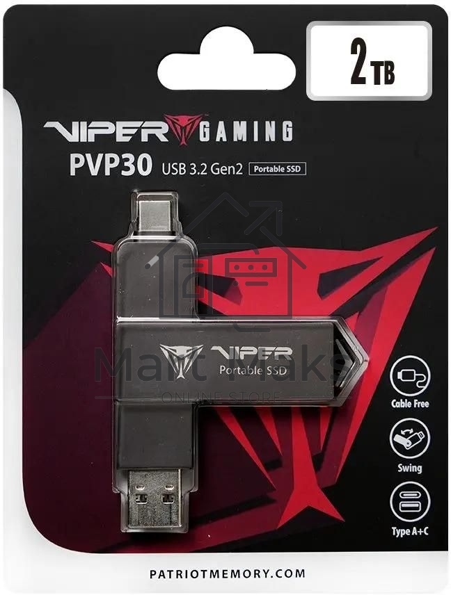 Накопитель SSD Patriot Viper PVP30 USB-C 2TB 2.5