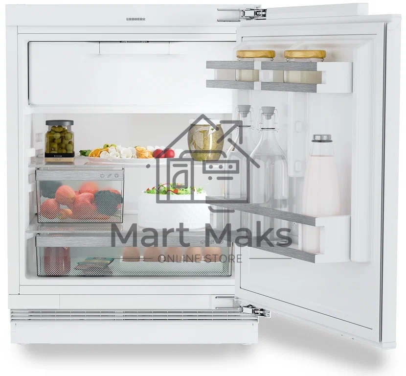 Встраиваемый холодильник Liebherr Pure, высота 82-88 см, door-on-door, с морозильным отделением, сенсорная электроника внутри камеры.