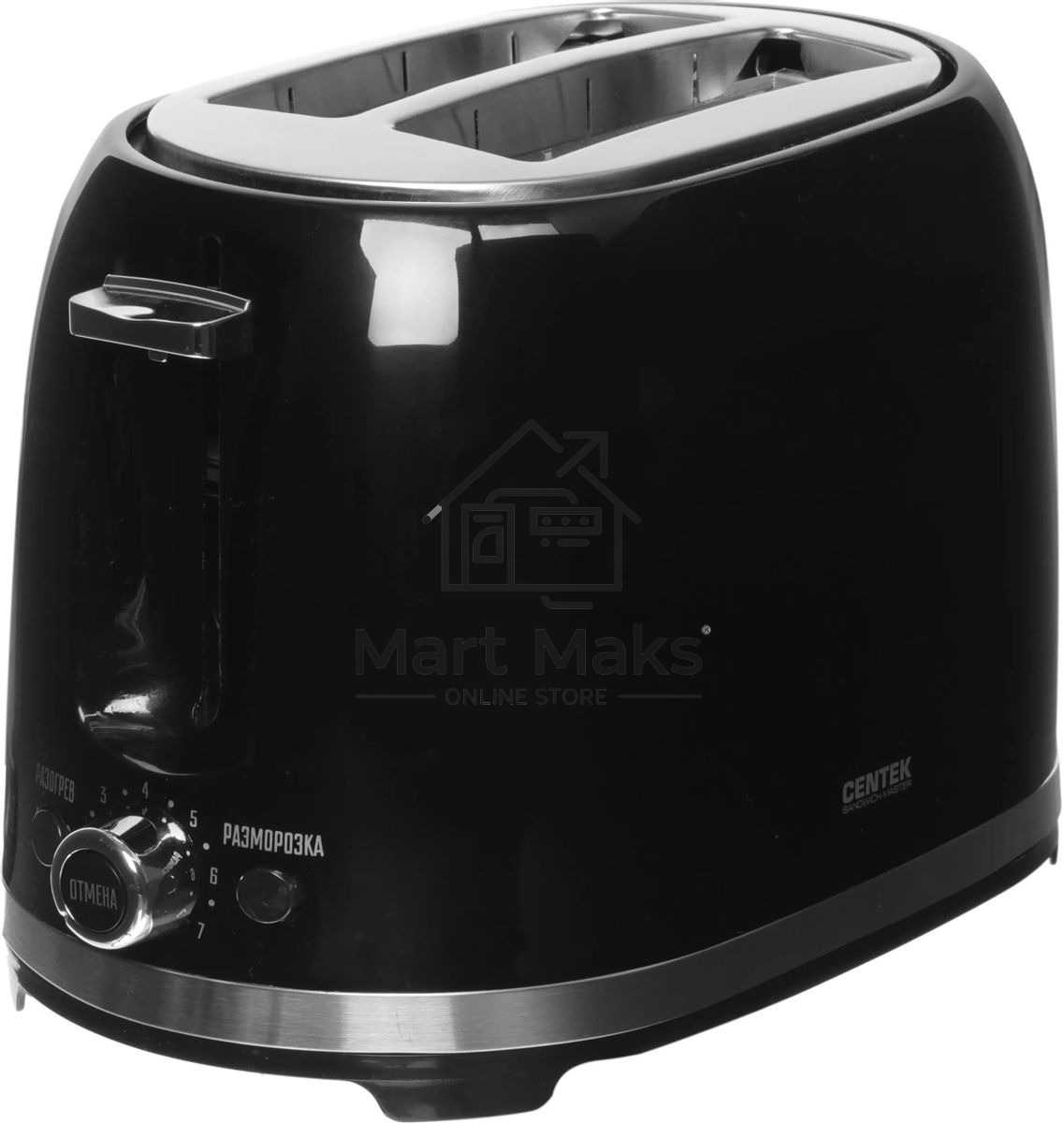 Тостер Centek СТ-1432 черный/стальной