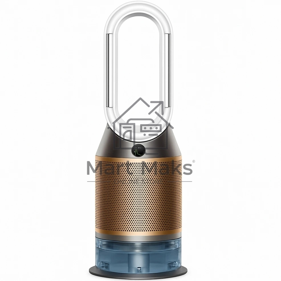 Очиститель-увлажнитель воздуха Dyson PH05 545007-01 белый/золотистый, 40 м², 5 л, HEPA H13, угольный фильтр, SCO-катализатор, УФ-стерилизация воды, управление со смартфона, датчики качества воздуха, 6 режимов работы
