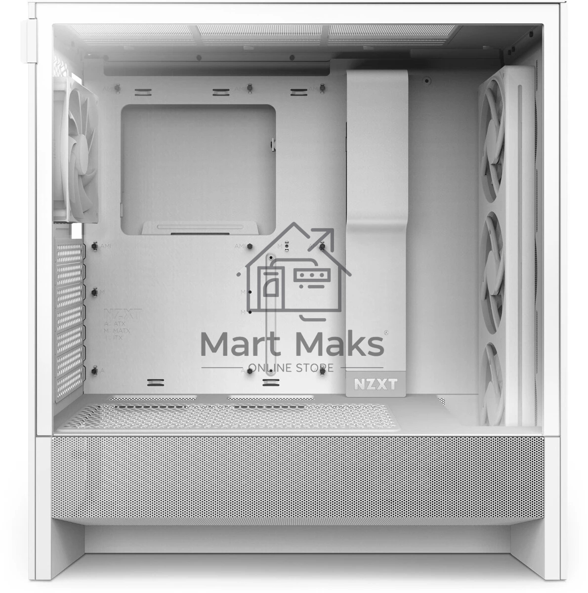 Компьютерный корпус без блока питания NZXT H5 Flow RGb, Midi-Tower, TG, 4x120мм RGb, 1xUSB-A 3.2 + 1xUSB-C 3.2, E-ATX, ATX, mATX, mITX белый
