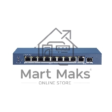 Коммутатор Hikvision DS-3E0510P-E/M, 8×1 Гбит/с PoE+ + 1×1 Гбит/с + 1×1 Гбит/с SFP, неуправляемый