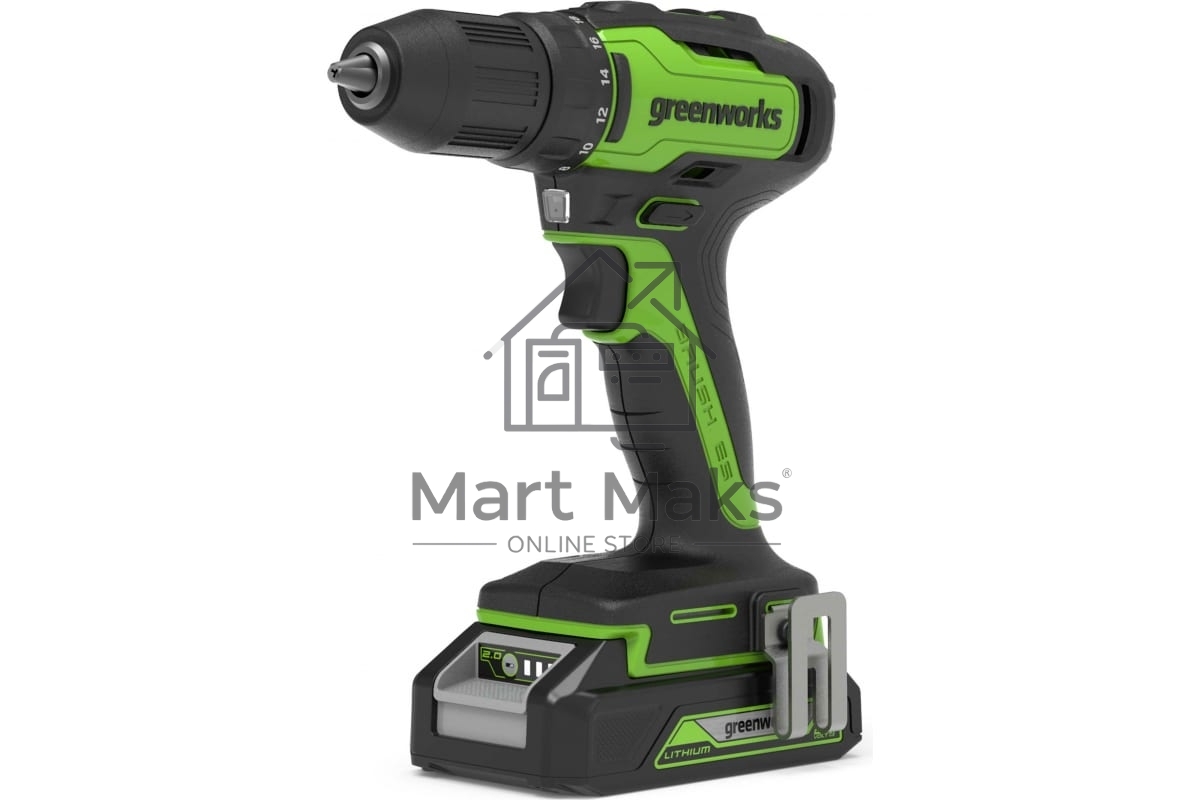 Дрель-шуруповерт GREENWORKS 3704007UA, Аккумуляторная, 24В